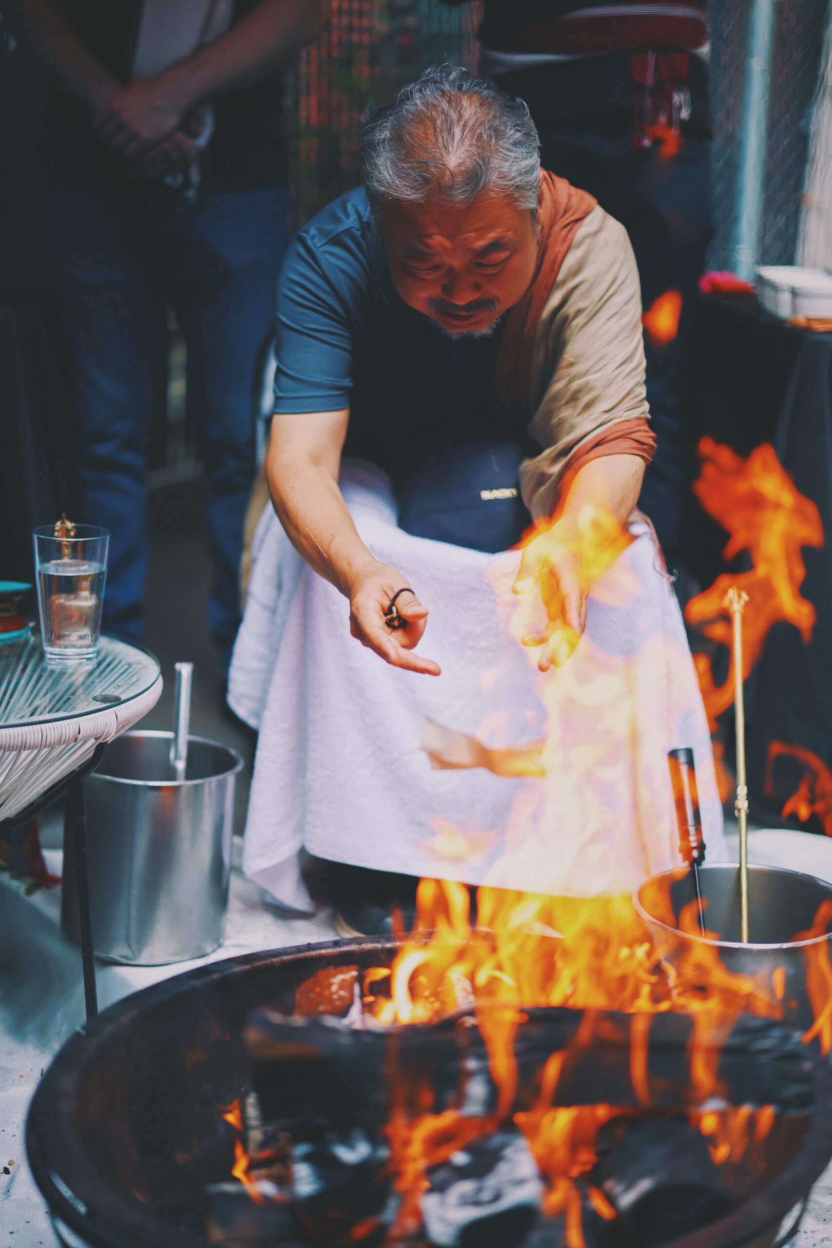 Yamantaka practice — wrathful deity fire offering