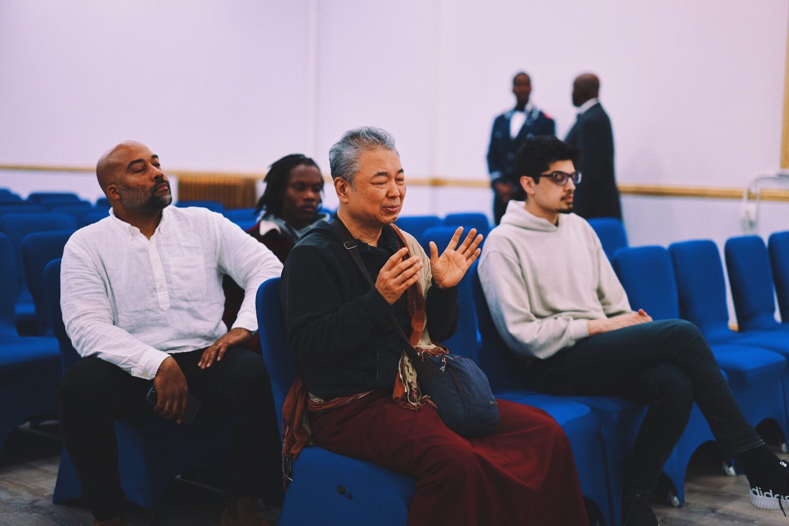 Sangha sitting together